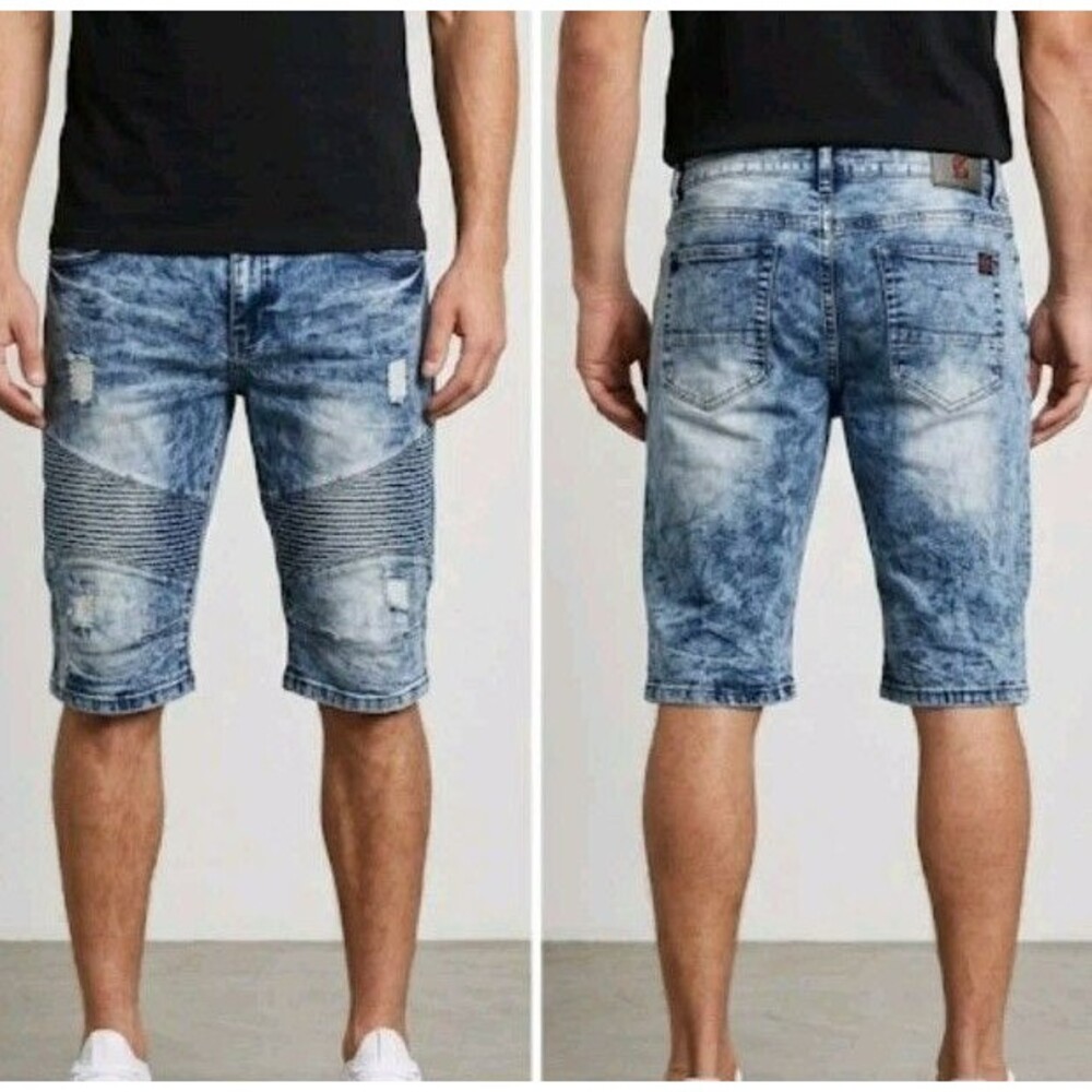 Mecca Shorts Size 40 Stretch Fit Cotton Blend Pockets Whisking Acid Wash
